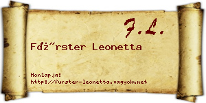 Fürster Leonetta névjegykártya